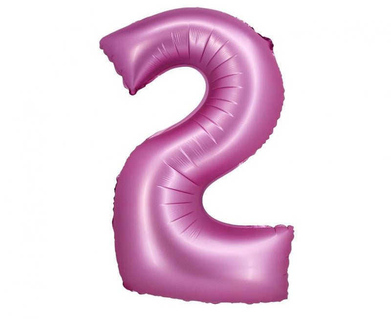 Rózsaszín Satin Pink 2-es szám fólia lufi 76 cm, J-MLG144925