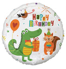 Krokodil Happy Birthday Crocodile fólia lufi 36 cm, J-MLG149272