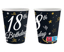 Happy Birthday 18 B&C papír pohár 6 db-os 200 ml, J-MLG151138