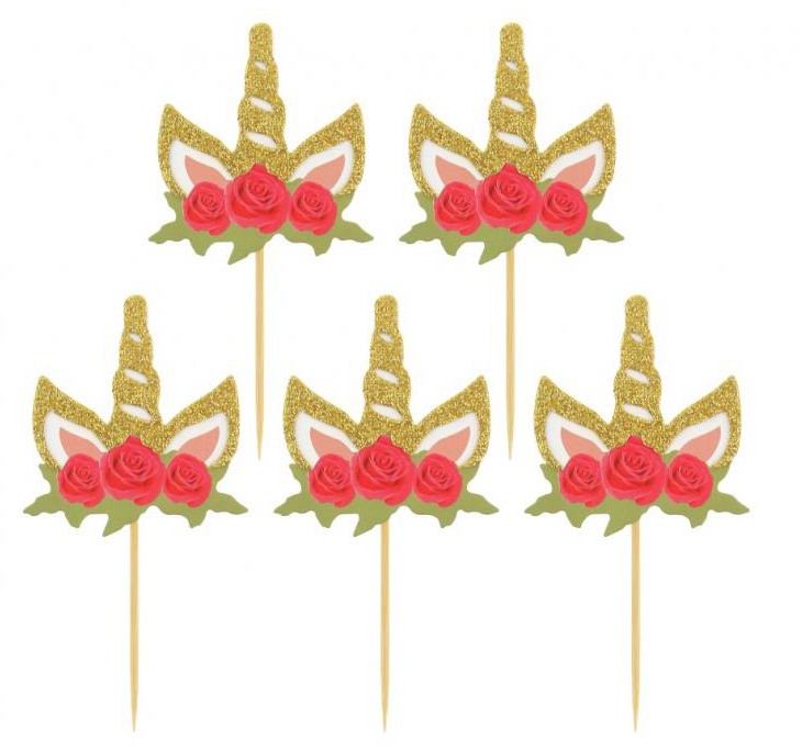 Unikornis Rose díszítő pálca 6 db-os, J-MLG153804