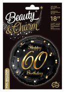 Happy Birthday 60 B&C Gold fólia lufi 36 cm, J-MLG154948