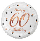 Happy Birthday 60 B&C White fólia lufi 36 cm, J-MLG155785