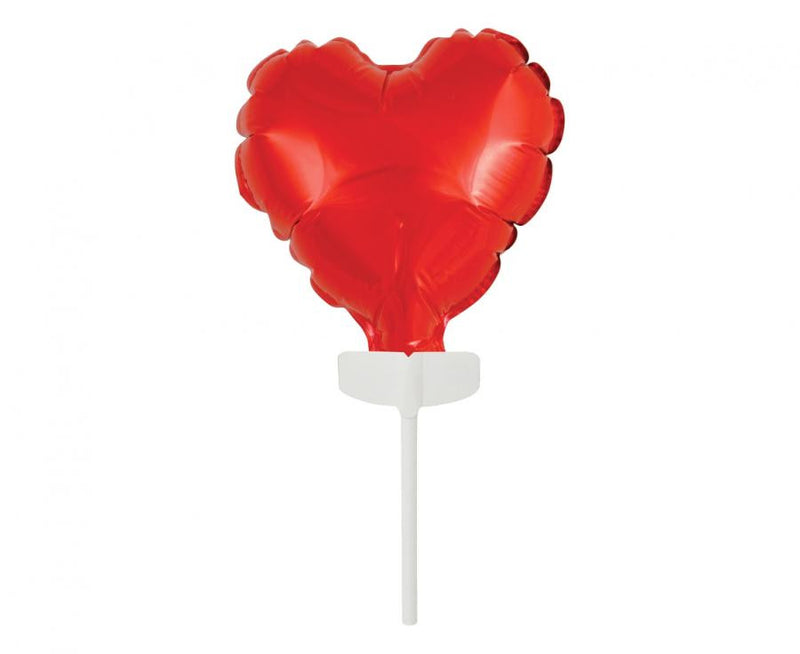 Red Heart, Piros szív fólia lufi tortára 8 cm, J-MLG157598