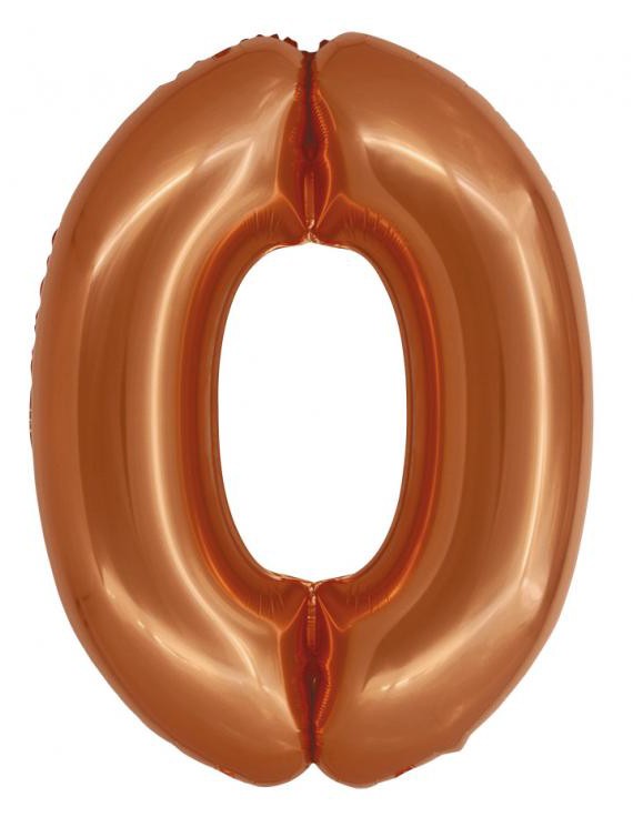 Réz 0-ás Copper szám fólia lufi 76 cm, J-MLG157833
