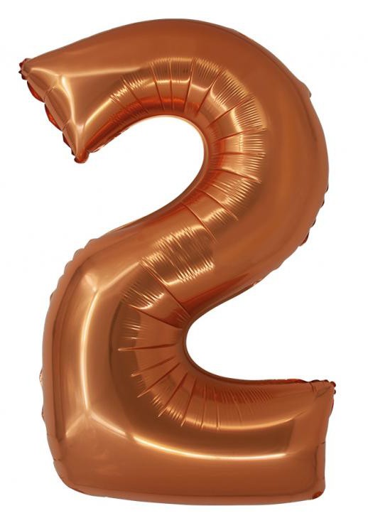 Réz 2-es Copper szám fólia lufi 76 cm, J-MLG158335