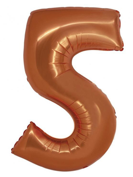 Réz 5-ös Copper szám fólia lufi 76 cm, J-MLG158397