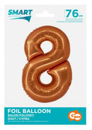 Réz 8-as Copper szám fólia lufi 76 cm, J-MLG158458