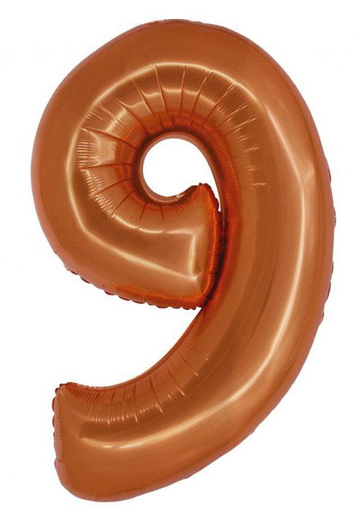 Réz 9-es Copper szám fólia lufi 76 cm, J-MLG158472