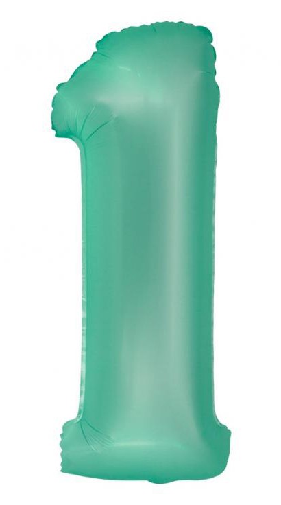 Menta 1-es Mint Mat szám fólia lufi 76 cm, J-MLG158496