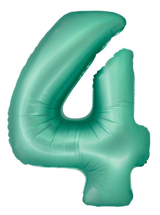 Menta 4-es Mint Mat szám fólia lufi 76 cm, J-MLG158557