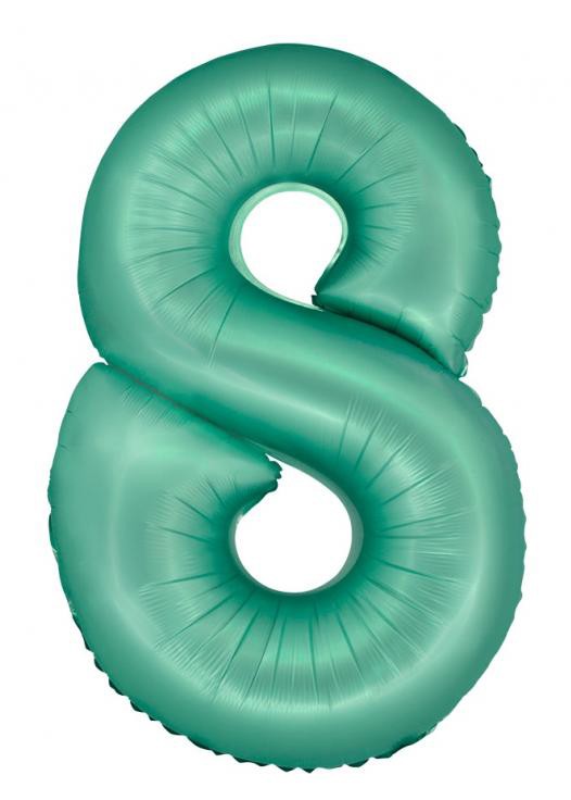 Menta 8-as Mint Mat szám fólia lufi 76 cm, J-MLG158632