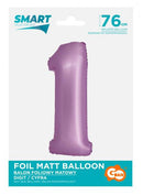 Levendula 1-es Lavender Mat szám fólia lufi 76 cm, J-MLG158670