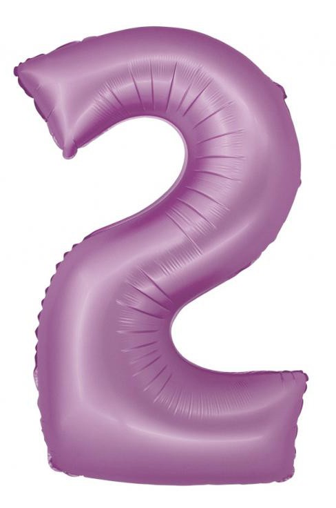 Levendula 2-es Lavender Mat szám fólia lufi 76 cm, J-MLG158694