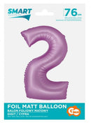 Levendula 2-es Lavender Mat szám fólia lufi 76 cm, J-MLG158694