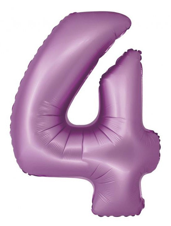 Levendula 4-es Lavender Mat szám fólia lufi 76 cm, J-MLG158731