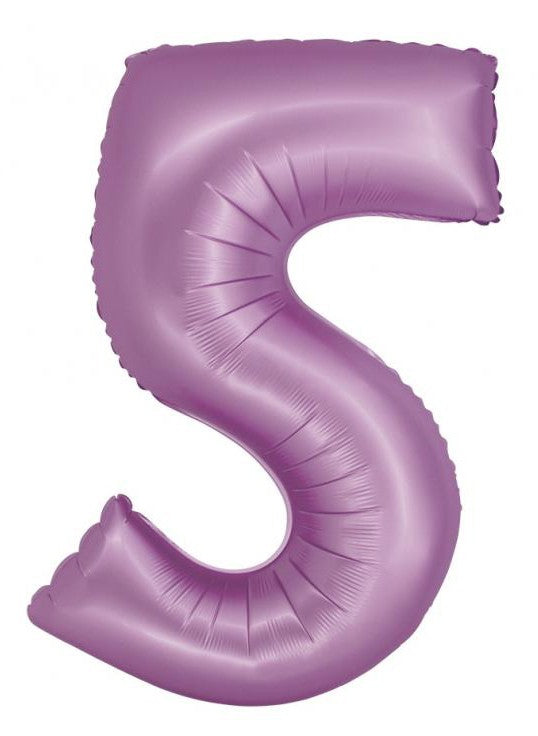 Levendula 5-ös Lavender Mat szám fólia lufi 76 cm, J-MLG158755