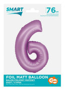 Levendula 6-os Lavender Mat szám fólia lufi 76 cm, J-MLG158779