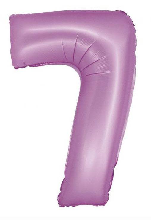 Levendula 7-es Lavender Mat szám fólia lufi 76 cm, J-MLG158793