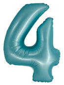Kék 4-es Light Blue Mat szám fólia lufi 76 cm, J-MLG158915