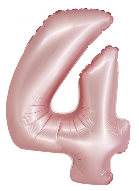 Rózsaszín 4-es Light Pink Mat szám fólia lufi 76 cm, J-MLG159097