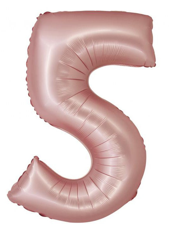 Rózsaszín 5-ös Light Pink Mat szám fólia lufi 76 cm, J-MLG159110