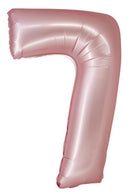 Rózsaszín 7-es Light Pink Mat szám fólia lufi 76 cm, J-MLG159158