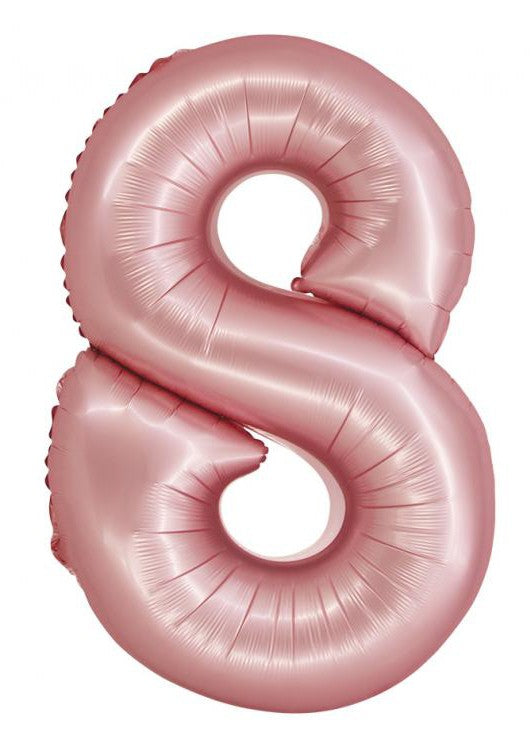 Rózsaszín 8-as Light Pink Mat szám fólia lufi 76 cm, J-MLG159172