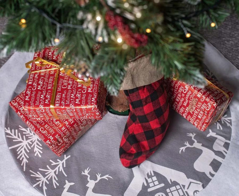 Ezüst Reindeer Karácsonyfa szoknya, alátét, J-MLG162219