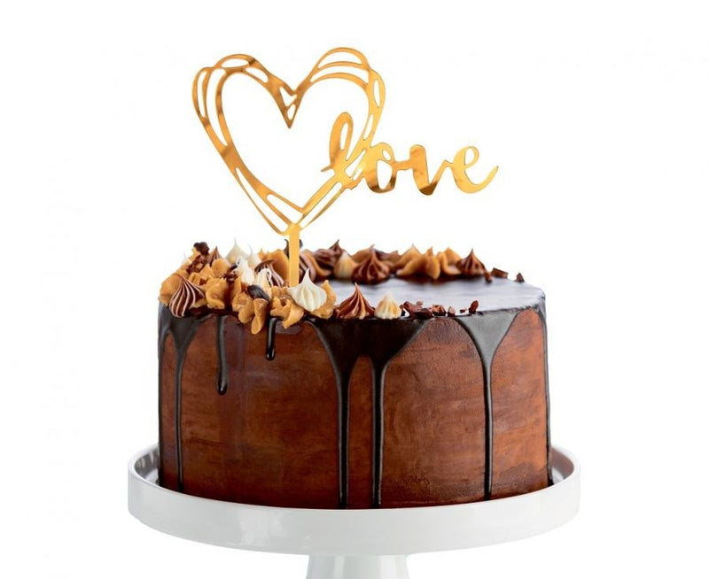 Arany szív Gold torta dekoráció 13 cm, J-MLG164268