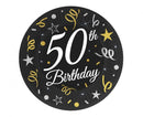 Happy Birthday 50 B&C papírtányér 6 db-os 18 cm, J-MLG164589