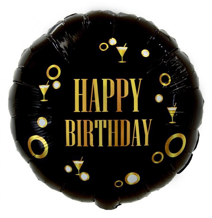 Happy Birthday B&C Gold party fólia lufi 36 cm, J-MLG168501