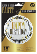 Happy Birthday Stripes fólia lufi 36 cm, J-MLG171525