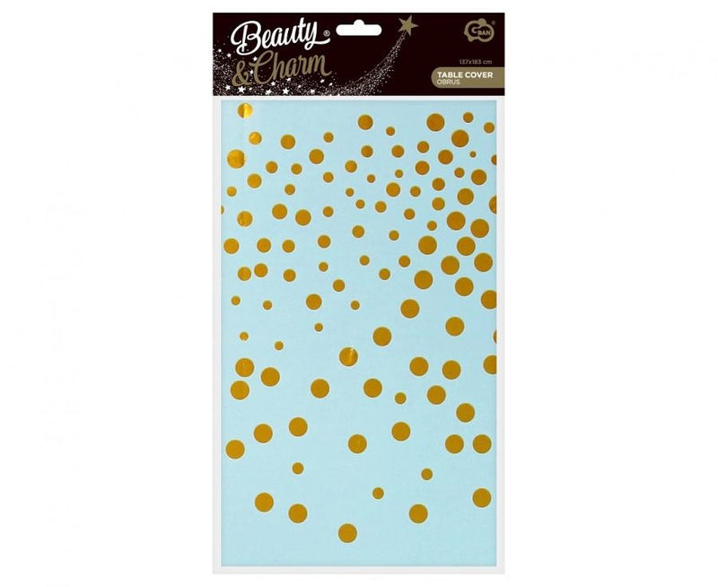Kék B&C Gold Dots fólia asztalterítő 137x183 cm, J-MLG173215