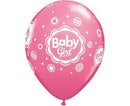 Baby Girl Pink Mix léggömb, lufi 6 db-os 11 inch (28 cm), J-MLG177993