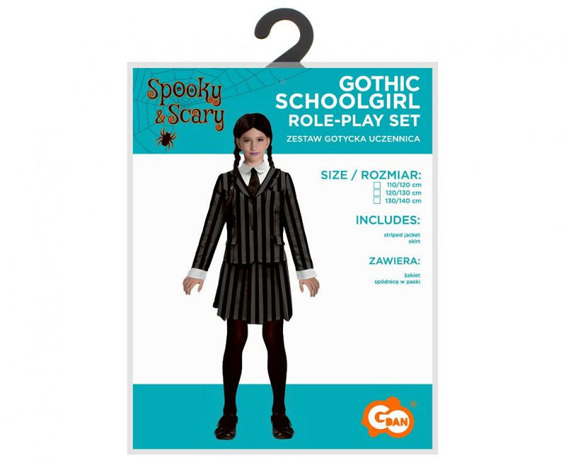 Gothic schoolgirl, Iskoláslány jelmez 120/130 cm, J-MLG183955
