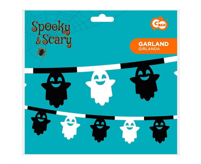 Halloween Szellem Black papír girland 360 cm, J-MLG187243