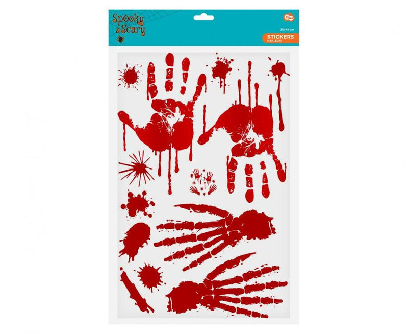 Halloween véres nyomok Bloody ablak matrica szett, J-MLG187939