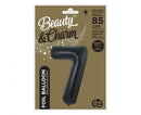 Fekete 7-es B&C Matt Black szám fólia lufi 85 cm, J-MLG189049