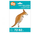 Kangaroo, Kenguru sétáló fólia lufi 82 cm, J-MLG190779
