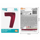 Piros 7-es Red szám fólia lufi 92 cm, J-MLG195323