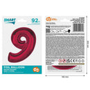 Piros 9-es Red szám fólia lufi 92 cm, J-MLG195347