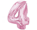 Rózsaszín 4-es Light Pink szám fólia lufi 92 cm, J-MLG195613