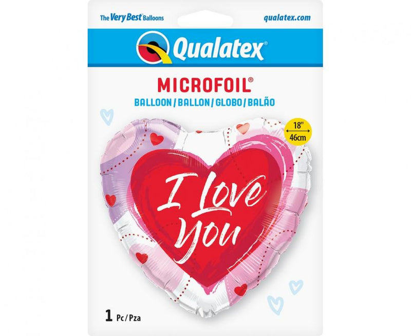 I Love You Cartoon fólia lufi 46 cm, J-MLG247320