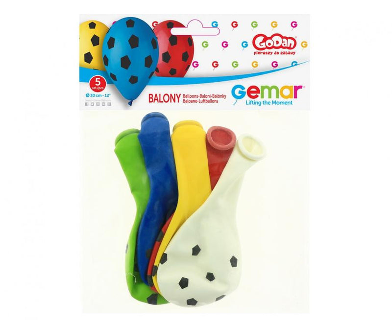 Soccer, Focis léggömb, lufi 5 db-os 12 inch (30 cm), J-MLG306194