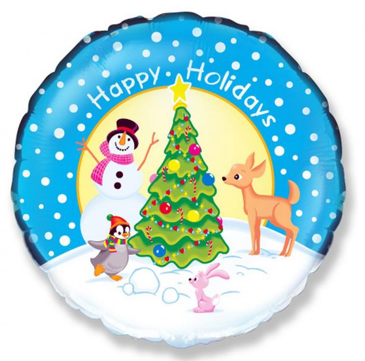 Karácsonyi Holiday fólia lufi 48 cm, J-MLG312546