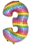 Pop It 3-as szám fólia lufi 69 cm (WP), J-MLG312911