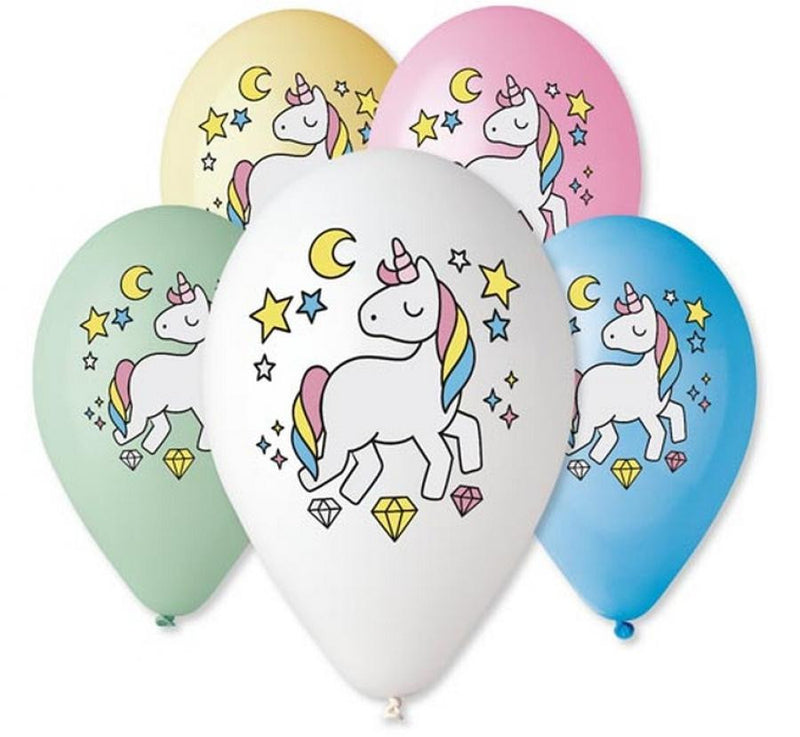 Unicorn Magic Night, Unikornis léggömb, lufi 5 db-os 12 inch (30cm), J-MLG316988