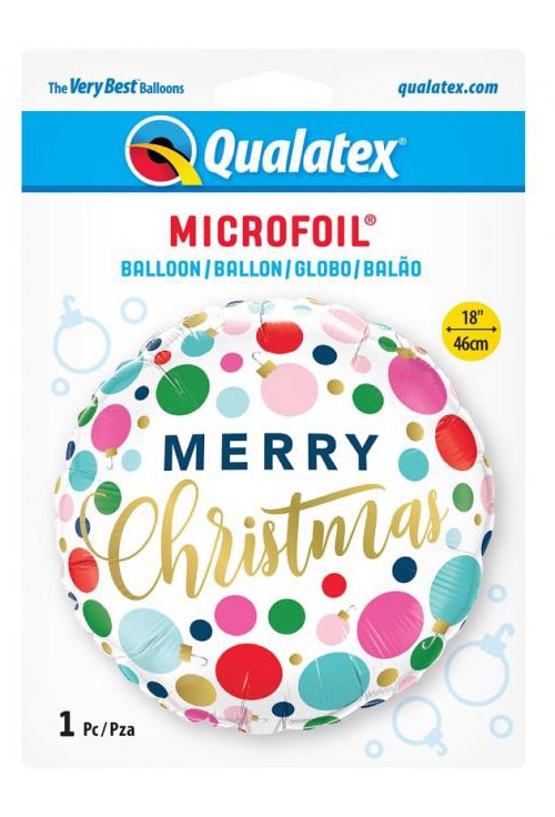 Karácsonyi Dots fólia lufi 46 cm, J-MLG317001