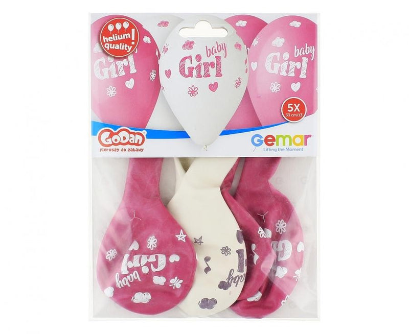 Baby Girl léggömb, lufi 5 db-os 13 inch (33 cm), J-MLG329421