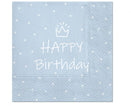 Happy Birthday Kék Light Blue szalvéta 20 db-os 33x33 cm, J-MLG517576